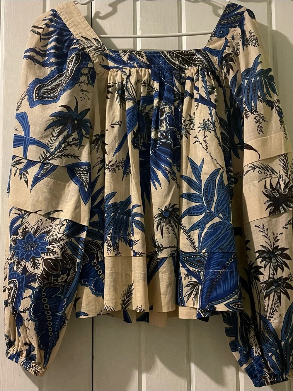 Banana Republic Square Neck Tropical Floral Blouse X-small NWOT